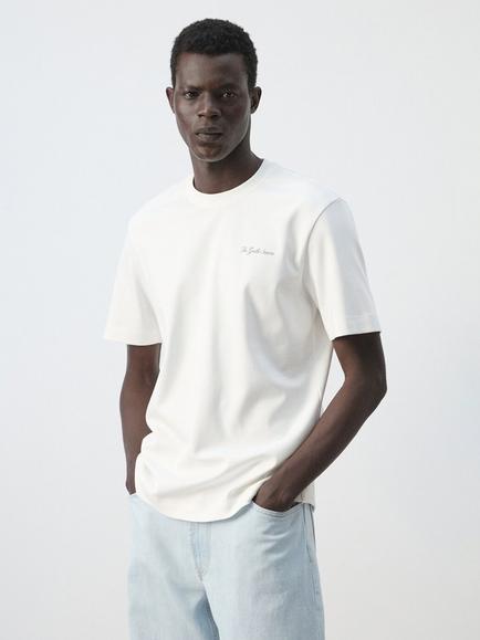Mango Pure Cotton Regular Cut Crew Neck T-Shirt, White, White