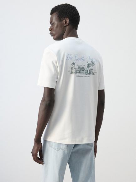 Mango Pure Cotton Regular Cut Crew Neck T-Shirt, White - view 2, White