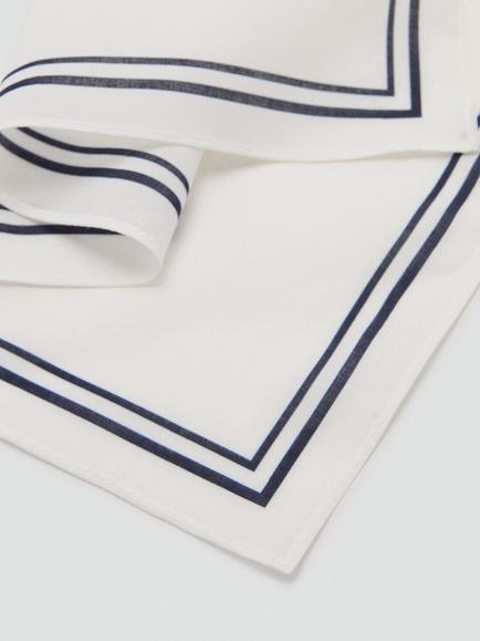 Mango Fular Cotton Handkerchief, White - view 2, White
