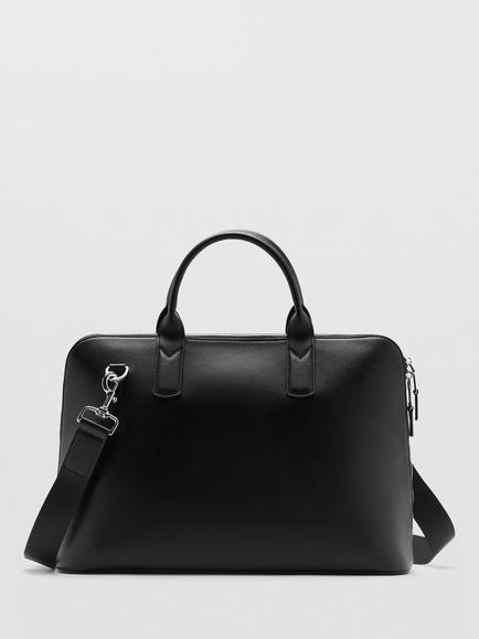 Mango Leather Tote Bag, Black, Black