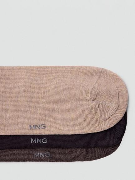 Mango Cushioned Crew Socks, Pack of 3, Brown - view 2, Brown