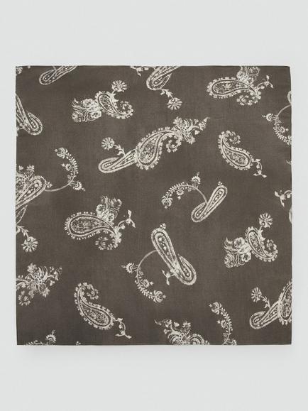 Mango Paisley Square Scarf, Brown, Brown