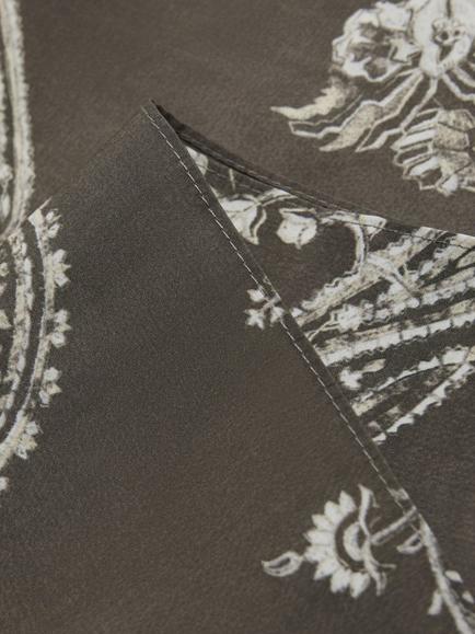 Mango Paisley Square Scarf, Brown - view 2, Brown