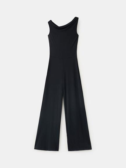 Mango Asymmetric Neck Wide Leg Jumpsuit, Grey, Grey