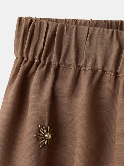 Mango Embroidered Balloon Joggers, Brown - view 2, Brown