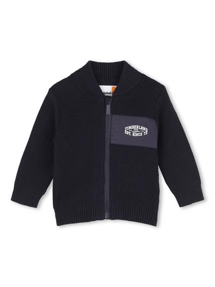 Timberland Baby Cotton Knit Cardigan, Navy, Navy