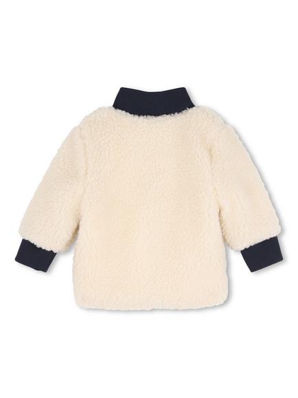 Timberland Baby Faux Shearling Funnel Neck Cardigan, Ivory - view 2, Ivory