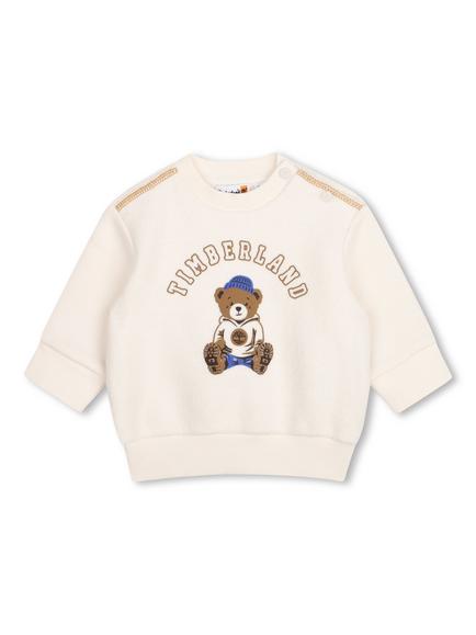 Timberland Baby Logo Crew Neck Jumper, Ivory, Ivory