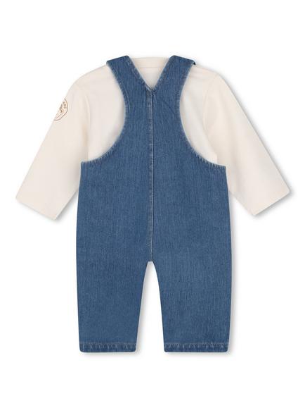 Timberland Baby T-Shirt & Denim Dungarees Set, Stone Wash - view 2, Stone Wash