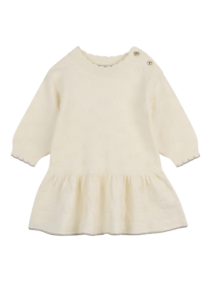 Michael Kors Baby Long Sleeve Knitted Dress, Cream, Cream