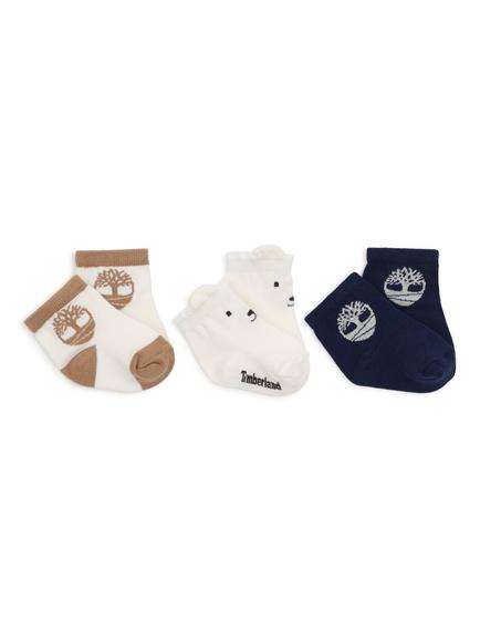 Timberland Baby Crew Socks, Pack of 3, Ivory, Ivory