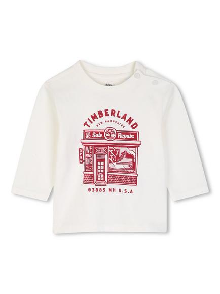 Timberland Baby Long Sleeve Top, Ivory, Ivory