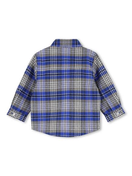 Timberland Baby Cotton Twill Checked Shirt, Blue - view 2, Blue