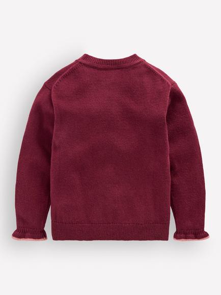 Mini Boden Kids' Everyday Cotton Cardigan, Deep Wisteria - view 2, Deep Wisteria