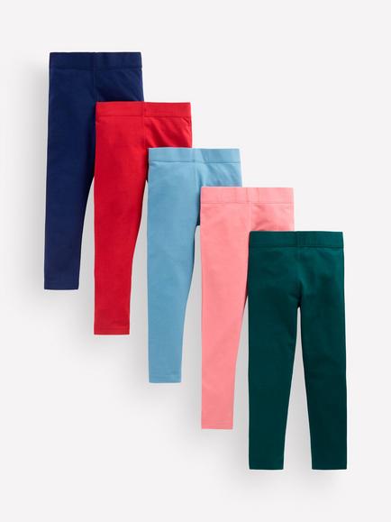 Mini Boden Kids' Cotton Blend Leggings, Pack of 5, Multi, Multi
