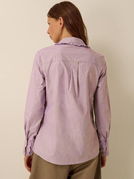 Monsoon Sabrina Stripe Shirt, Lilac - view 2, Lilac
