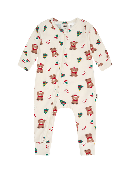 Hux Baby Christmas Time Romper, Eggnog, Eggnog