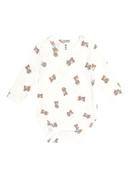 Hux Baby Baby Long Sleeve Bodysuit, Almond Milk, Almond Milk