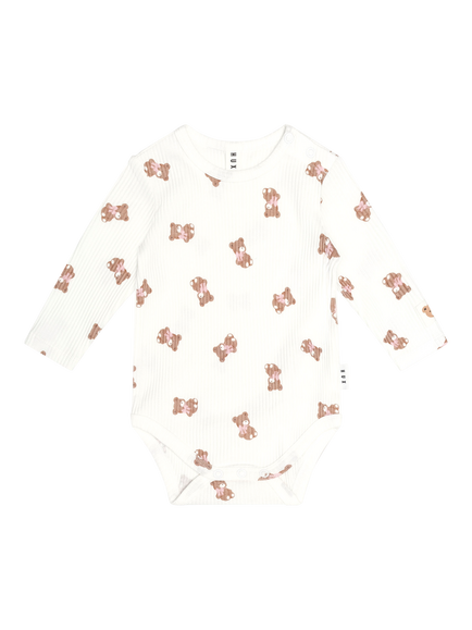 Hux Baby Baby Long Sleeve Bodysuit, Almond Milk, Almond Milk