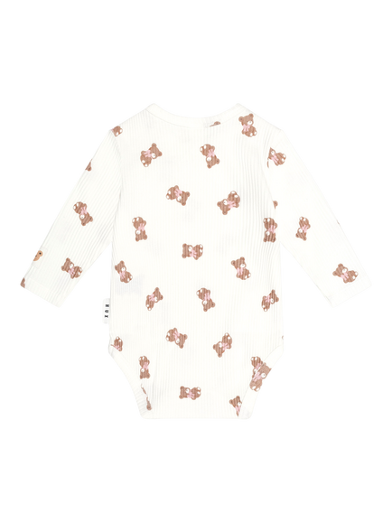Hux Baby Baby Long Sleeve Bodysuit, Almond Milk - view 2, Almond Milk