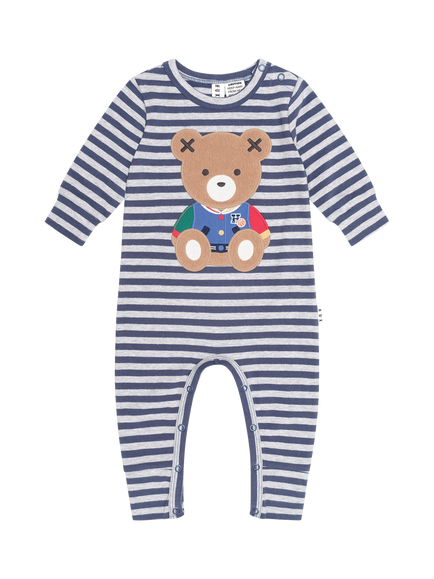 Hux Baby Baby Long Sleeve Stripe Bodysuit, Ink, Ink