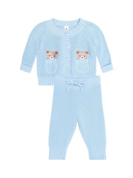 Hux Baby Baby My First Top and Trousers Set, Baby Blue