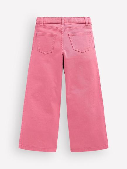 Mini Boden Kids' Wide Leg Jeans, Pink Heather - view 2, Pink Heather