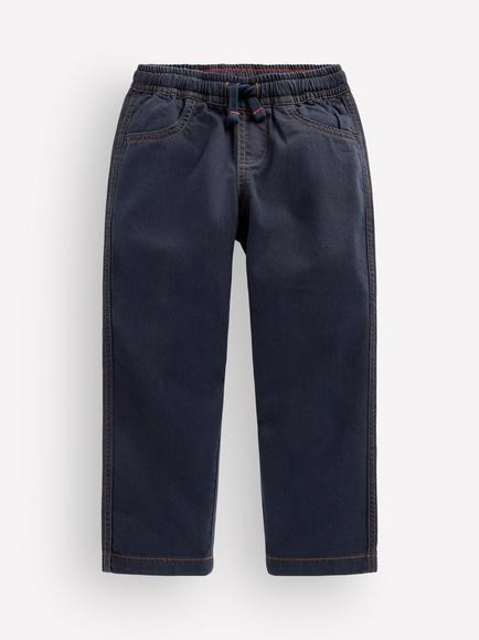 Mini Boden Kids' Easy Straight Cotton Rich Trousers, Parisian Night, Parisian Night