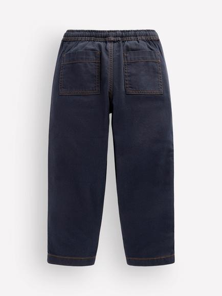 Mini Boden Kids' Easy Straight Cotton Rich Trousers, Parisian Night - view 2, Parisian Night