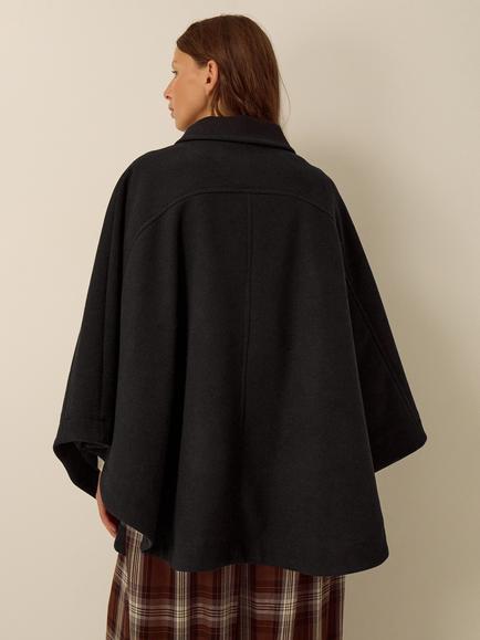 Monsoon Claudie Cape Coat, Black - view 2, Black