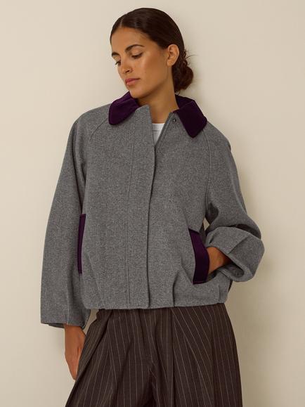 Monsoon Jess Bomber Jacket, Dark Grey, Dark Grey