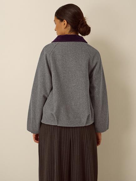 Monsoon Jess Bomber Jacket, Dark Grey - view 2, Dark Grey