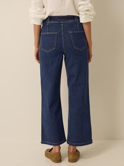 Monsoon Renee Flared Jeans, Indigo - view 2, Indigo
