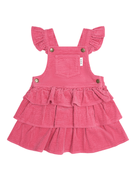 Hux Baby Kids' Corduroy Pinafore Dress, Berry, Berry