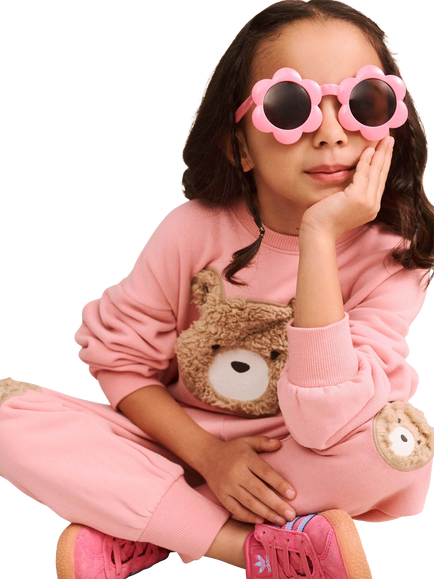 Hux Baby Baby Huxbear Fleece Sweatshirt, Vintage Pink - view 2, Vintage Pink