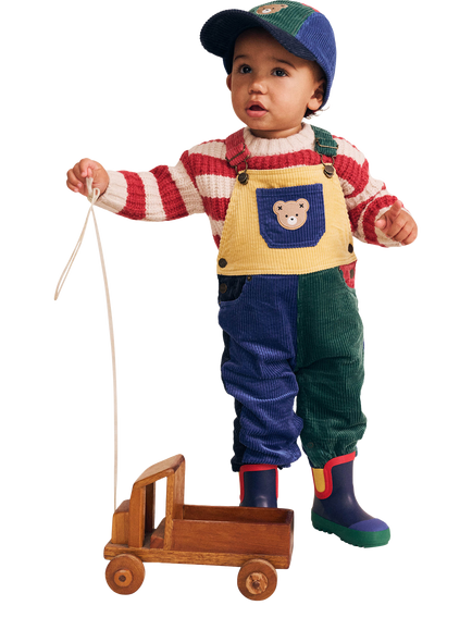 Hux Baby Baby Colour Block Dungarees, Multi - view 2, Multi