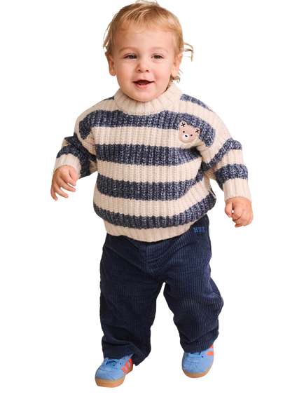Hux Baby Baby Relaxed Corduroy Trousers, Ink - view 2, Ink