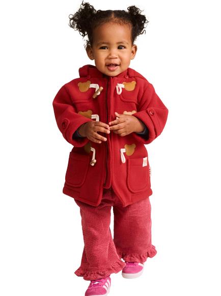 Hux Baby Kids' Apres Ski Hooded Pea Coat - view 2, Cherry