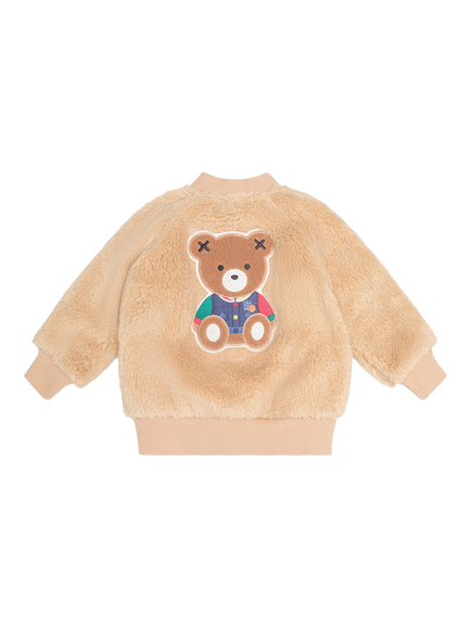Hux Baby Baby Furry Huxbear Jacket, Brown - view 2, Brown