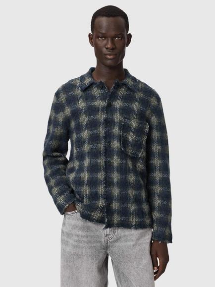 AllSaints Menard Cardigan, Blue Mid, Blue Mid
