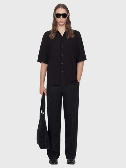 AllSaints Archer Short Sleeve Shirt containing LENZING™ ECOVERO™ Viscose - view 2, Black