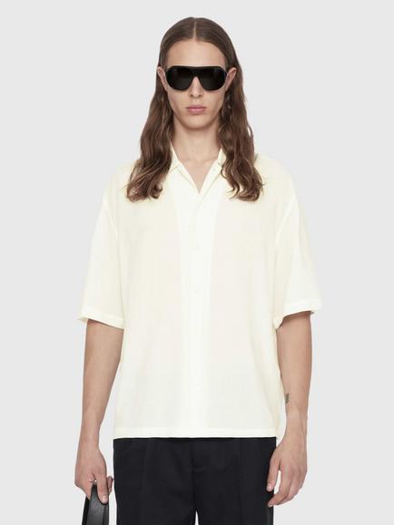 AllSaints Archer Short Sleeve Shirt containing LENZING™ ECOVERO™ Viscose, White