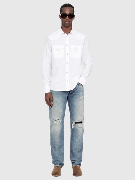 AllSaints Kenil Long Sleeve Cotton Shirt, White - view 2, White
