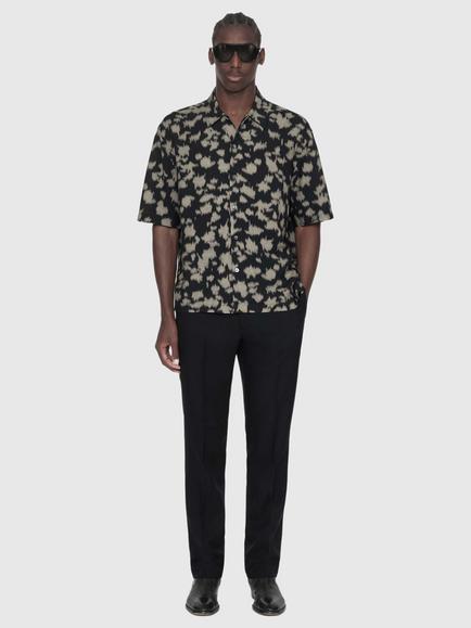 AllSaints Leo Shirt Containing LENZING™ ECOVERO™ Viscose, Black/Grey - view 2, Black/Grey