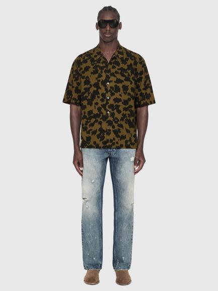 AllSaints Leo Shirt containing LENZING™ ECOVERO™ Viscose, Military Green/Black - view 2, Military Green/Black