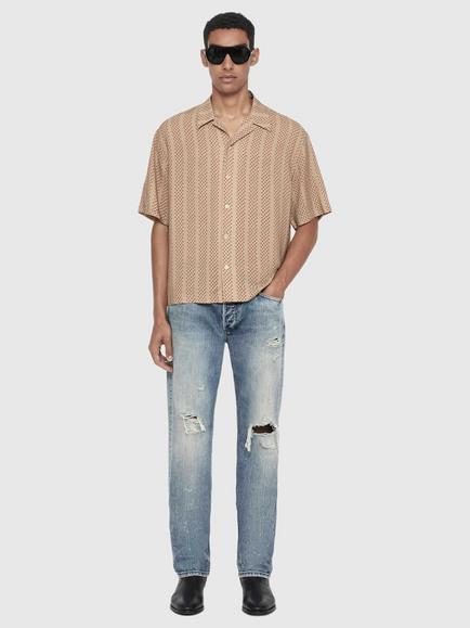 AllSaints Quasar Shirt containing LENZING™ ECOVERO™ Viscose, Camel/Red - view 2, Camel/Red