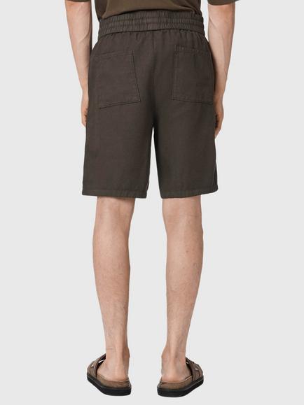 AllSaints Hanbury Relaxed Fit Shorts, Brown Mid - view 2, Brown Mid