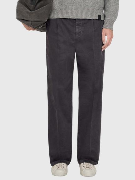 AllSaints Aston Stretch Cotton Chino Trousers, Anthracite Black, Anthracite Black