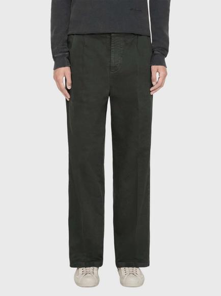 AllSaints Aston Wide Cotton Rich Chinos, Bottle Green, Bottle Green