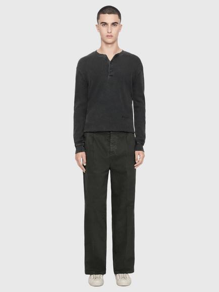 AllSaints Aston Wide Cotton Rich Chinos, Bottle Green - view 2, Bottle Green